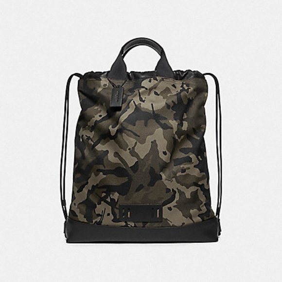 COACH TERRAIN DRAWSTRING BACKPACK WITH CAM… - Picture 1 of 8
